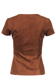 Current Boutique-Bailey 44 - Tan Faux Suede Lace Up Front Top Sz S