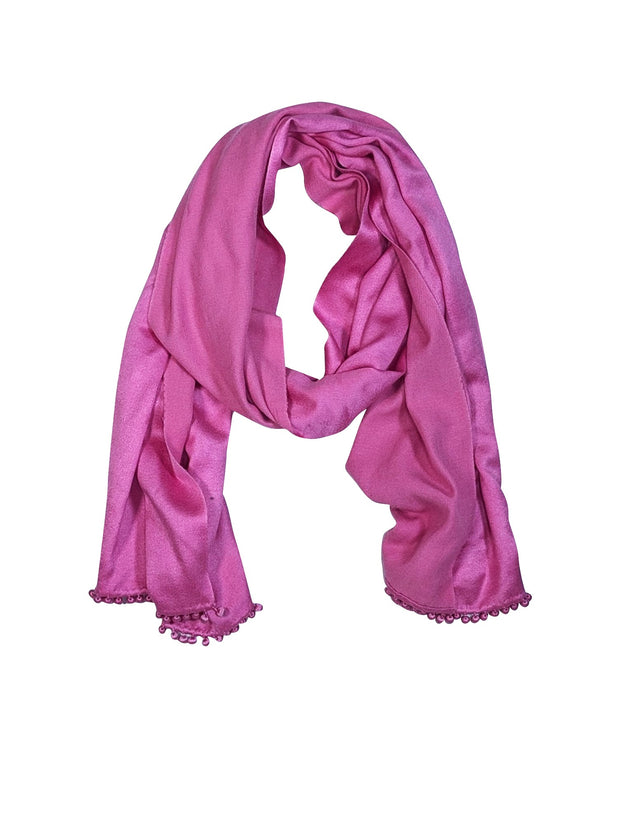 Bajra - Pink Cashmere &amp; Silk Blend Scarf - Current Boutique