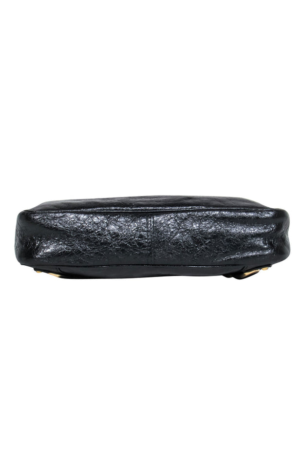 Current Boutique-Balenciaga - Black Leather Textured Crossbody w/ Gold Hardware