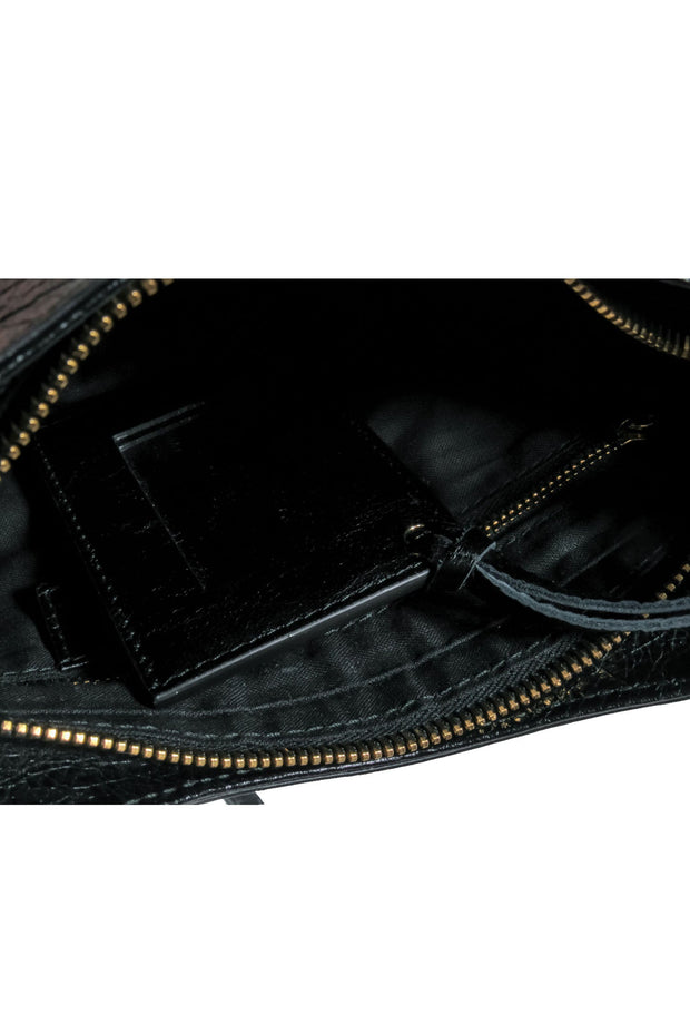 Current Boutique-Balenciaga - Black Leather Textured Crossbody w/ Gold Hardware