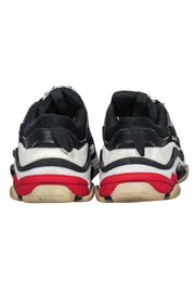 Current Boutique-Balenciaga - Black, Cream & Red Chunky "Triple S" Sneakers Sz 6