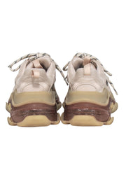 Current Boutique-Balenciaga - Beige, Cream & Tan Chunky "Triple S" Sneakers Sz 7