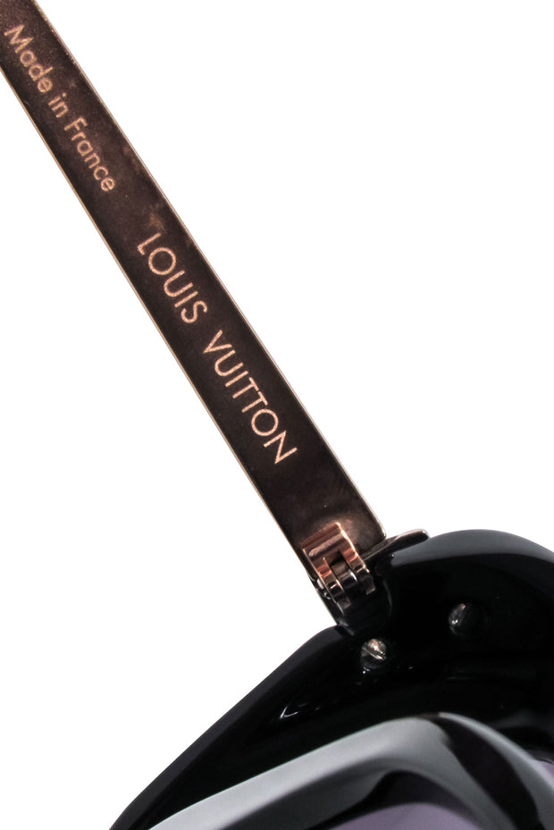 Current Boutique-Balmain - Black Circular Sunglasses w/ Gunmetal Leg Detail