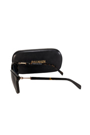Current Boutique-Balmain - Dark Brown Tortoise Round Sunglasses