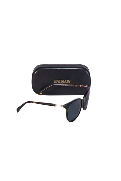 Current Boutique-Balmain - Dark Brown Tortoise Round Sunglasses