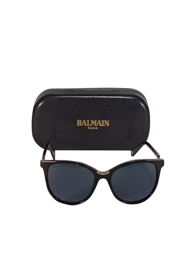 Current Boutique-Balmain - Dark Brown Tortoise Round Sunglasses