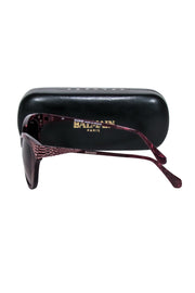 Current Boutique-Balmain - Dark Magenta Tortoise Rounded Sunglasses