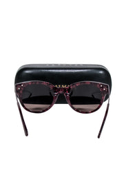 Current Boutique-Balmain - Dark Magenta Tortoise Rounded Sunglasses