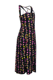 Current Boutique-Banjanan - Black w/ Pink & Yellow Floral Print Sleeveless Midi Dress Sz M