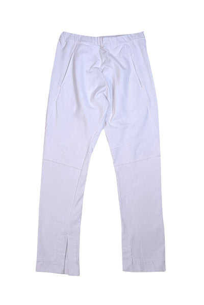 Bassike - White Fleece Slouch Track Pants Sz S - Current Boutique