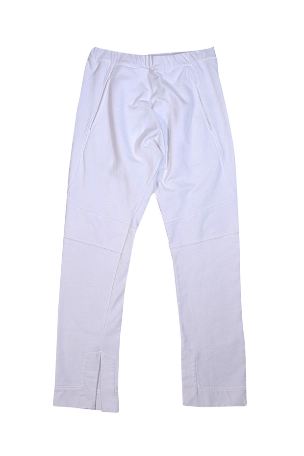 Bassike - White Fleece Slouch Track Pants Sz S - Current Boutique