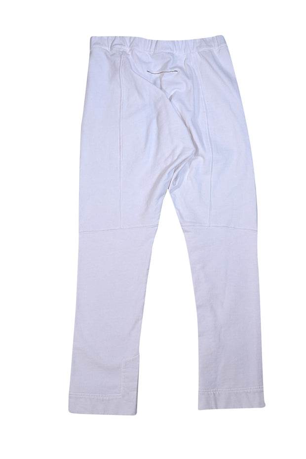 Bassike - White Fleece Slouch Track Pants Sz S - Current Boutique