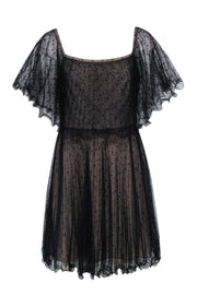 Current Boutique-BCBG Max Azria - Black Mesh Off the Shoulder Polka Dot Mini Dress Sz 10