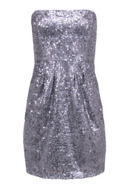 Current Boutique-BCBG Max Azria - Pewter Sequined Strapless Mini Dress Sz 2
