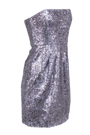 Current Boutique-BCBG Max Azria - Pewter Sequined Strapless Mini Dress Sz 2