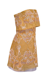 Current Boutique-BCBG Max Azria - Mustard Yellow w/White Embroidered Detail “Samantha”Dress Sz 2