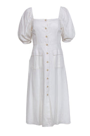 Current Boutique-BCBG Max Azria - Cream Button Front Midi Dress Sz 4