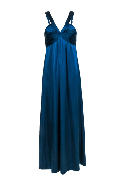 Current Boutique-BCBG Max Azria - Dark Teal Sleeveless Satin Formal Dress Sz 6