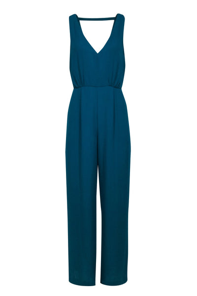 Current Boutique-BCBG Max Azria - Teal Sleeveless Jumpsuit Sz S