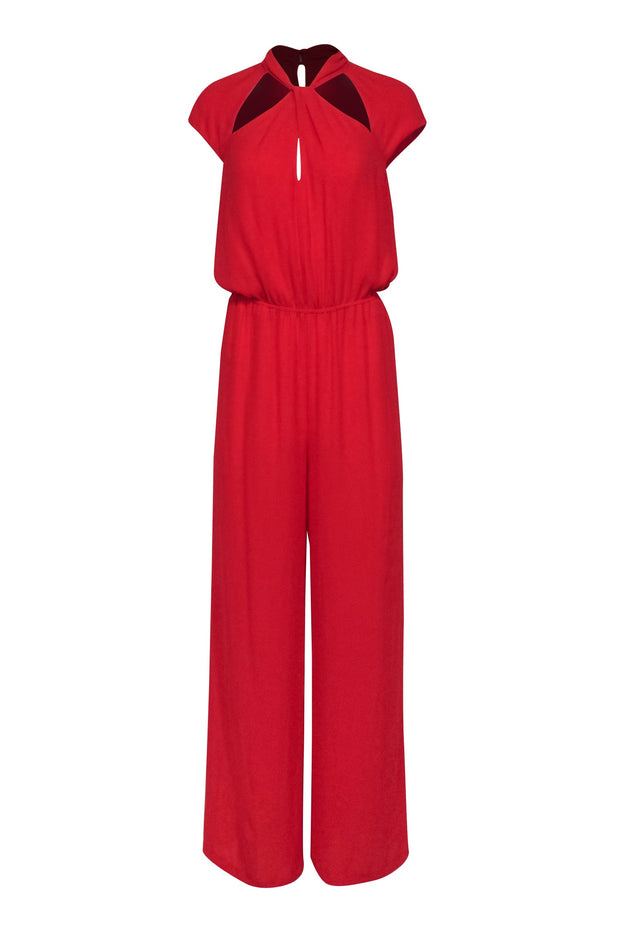 Current Boutique-BCBG Max Azria - Red Jumpsuit w/ Cut-Out Shoulder Detail Sz S