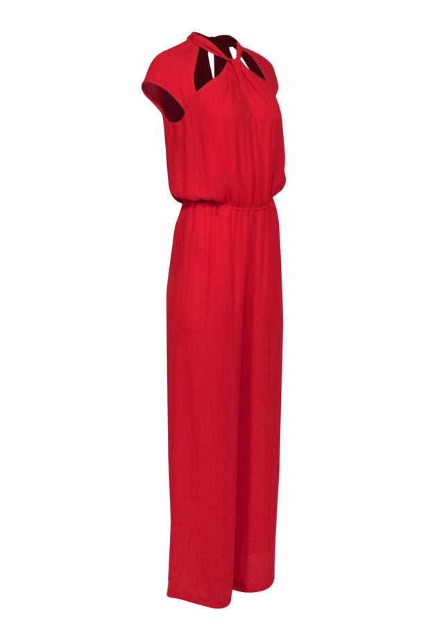 Current Boutique-BCBG Max Azria - Red Jumpsuit w/ Cut-Out Shoulder Detail Sz S
