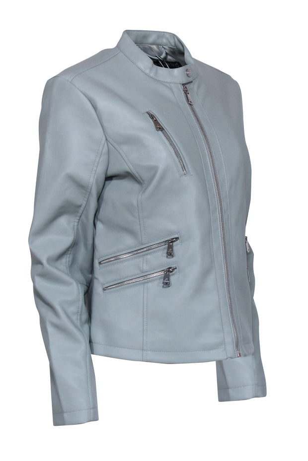 Current Boutique-Bernardo - Mint Green Vegan Leather Jacket Sz M