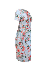 Current Boutique-Black Halo - Pale Blue &amp; Pink Floral Short Sleeve Dress Sz 10