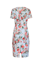 Current Boutique-Black Halo - Pale Blue &amp; Pink Floral Short Sleeve Dress Sz 10