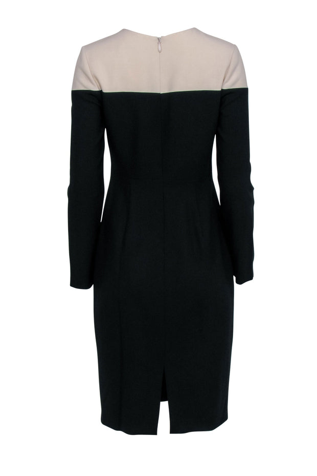 Current Boutique-Black Halo - Black Midi Dress w/ Cream Colorblock Sz 8