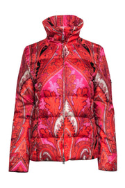 Current Boutique-Bogner - Pink & Orange Paisley Print Down Jacket Sz 4