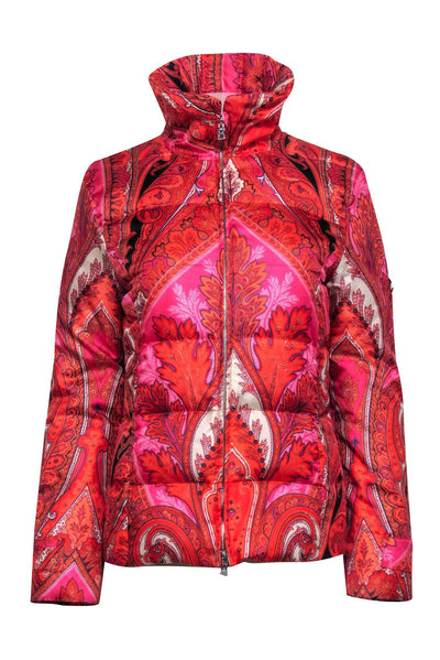 Current Boutique-Bogner - Pink & Orange Paisley Print Down Jacket Sz 4