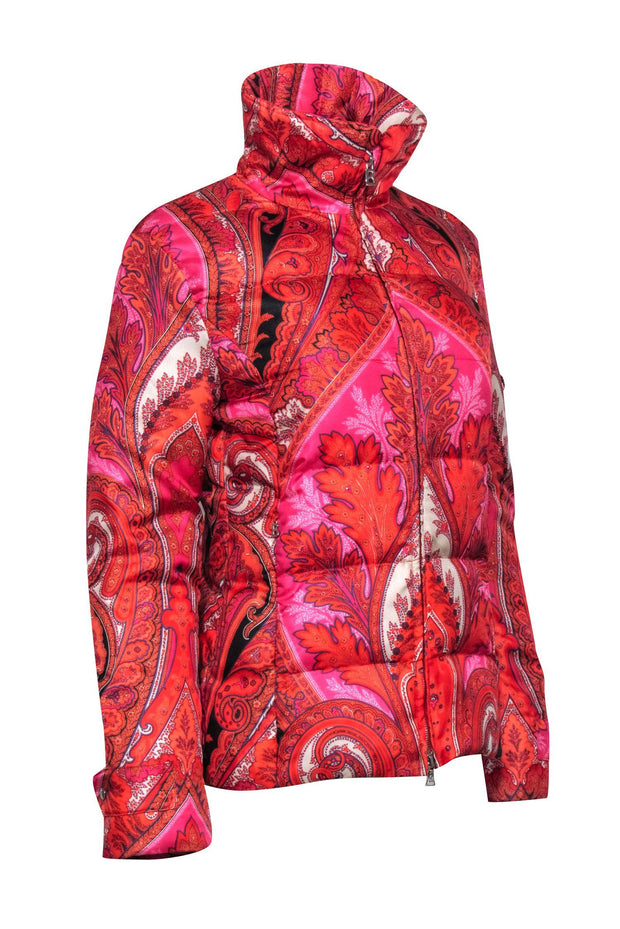 Current Boutique-Bogner - Pink & Orange Paisley Print Down Jacket Sz 4