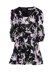 Current Boutique-Borgo De Nor - Black Floral Print "Anita" Dress Sz 8