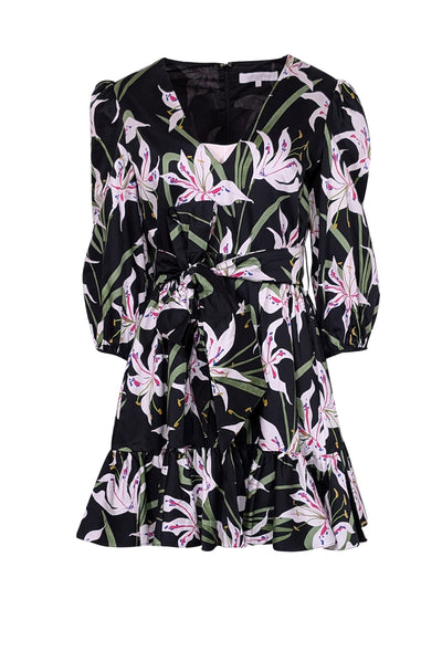 Current Boutique-Borgo De Nor - Black Floral Print "Anita" Dress Sz 8