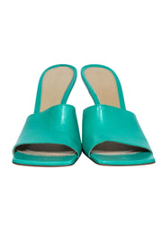 Current Boutique-Bottega Veneta - Grass Green Leather Mule Heels Sz 11