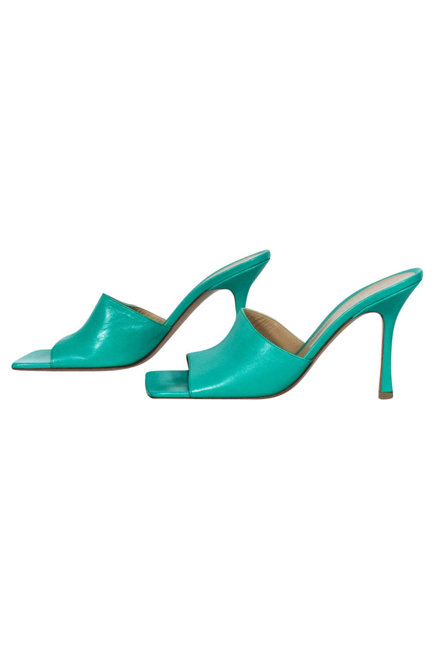 Current Boutique-Bottega Veneta - Grass Green Leather Mule Heels Sz 11