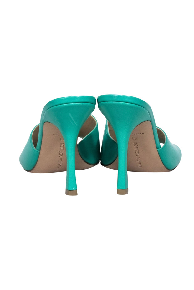 Current Boutique-Bottega Veneta - Grass Green Leather Mule Heels Sz 11