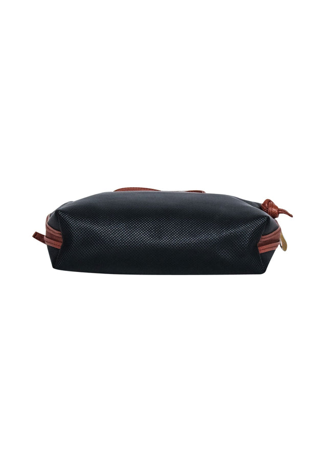Current Boutique-Bottega Veneta - Black Embossed Textured Crossbody Bag