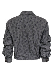 Current Boutique-Bottega Veneta - Grey Butterfly Print Utility Jacket Sz 8
