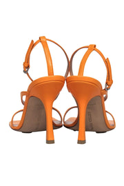 Current Boutique-Bottega Veneta - Orange Leather Square Open Toe Pump Sz 8.5