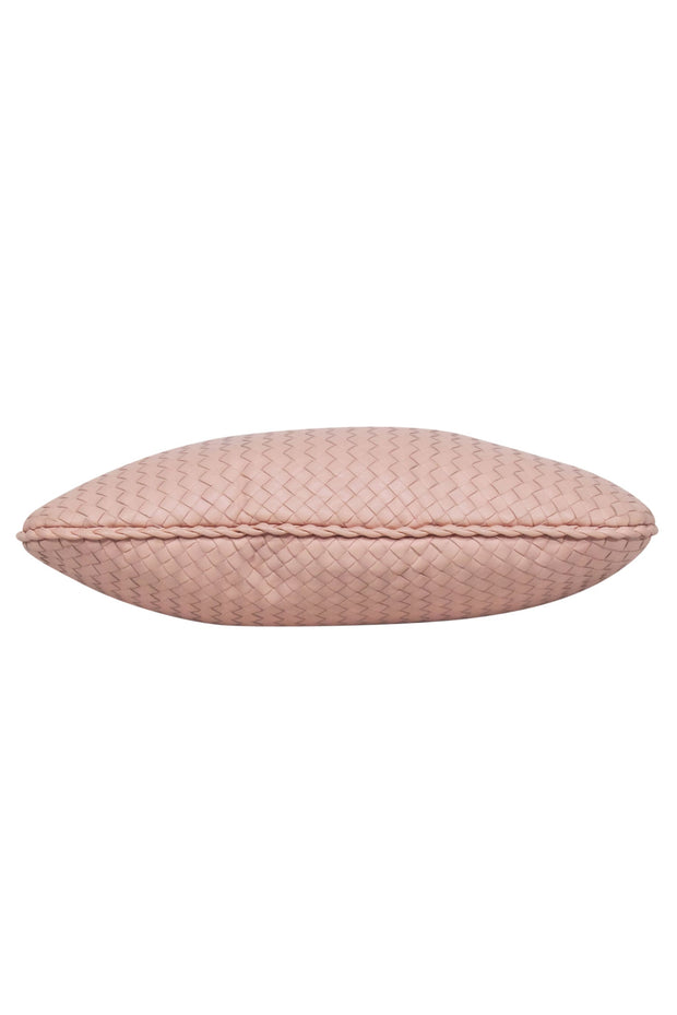 Current Boutique-Bottega Veneta - Blush Pink Woven Leather "Intrecciato"Shoulder Bag