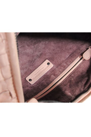 Current Boutique-Bottega Veneta - Blush Pink Woven Leather "Intrecciato"Shoulder Bag