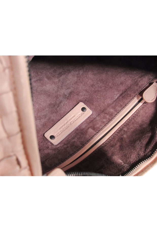 Current Boutique-Bottega Veneta - Blush Pink Woven Leather "Intrecciato"Shoulder Bag