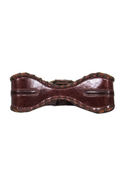 Current Boutique-Bracher Edmen - Brown Leather Jewel Detail Butterfly Shoulder Bag
