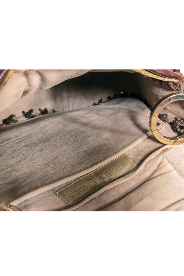 Current Boutique-Bracher Edmen - Brown Leather Jewel Detail Butterfly Shoulder Bag