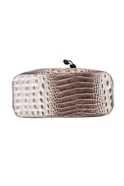 Current Boutique-Brahmin - Beige & Black Reptile Textured Large Bucket Bag