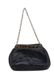 Current Boutique-Brooks Brothers - Black Calf Hair Chain Strap Handbag