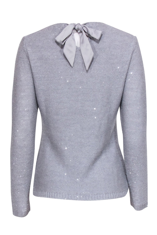Current Boutique-Brooks Brothers - Grey Sequin Embellished Knit Sweater Sz M
