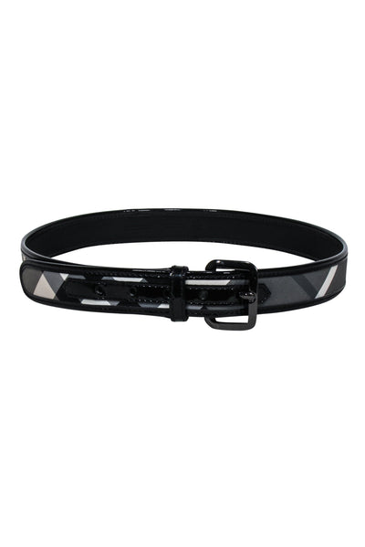 Current Boutique-Burberry - Black & Grey Plaid Belt Sz 4