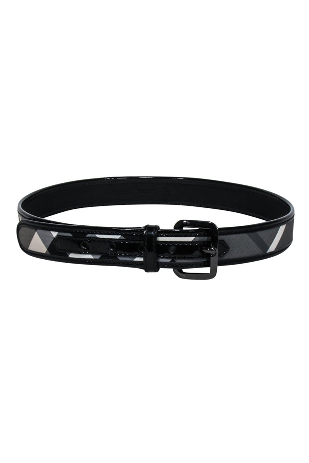 Current Boutique-Burberry - Black & Grey Plaid Belt Sz 4